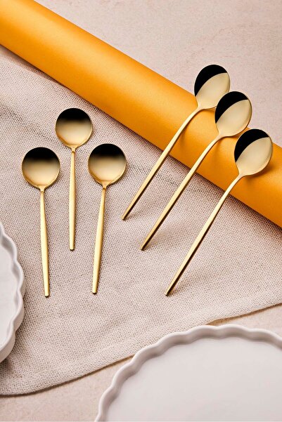 Perotti Common Gold Stainless Steel 6-Piece Dessert Spoon Set