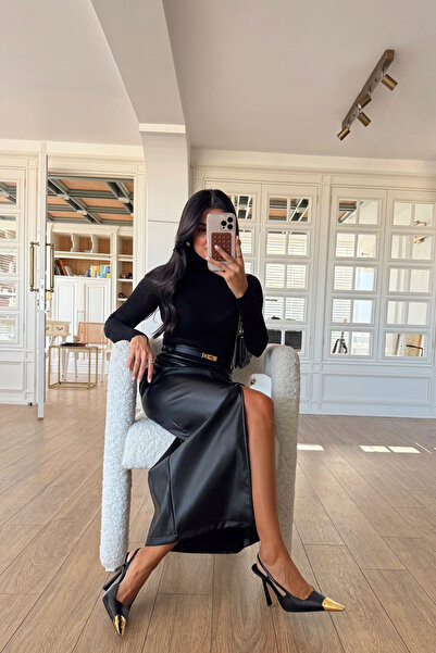 Sorridi Fustă creion din piele