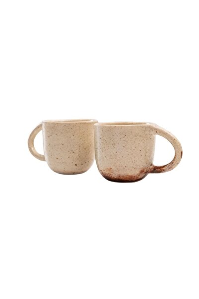Hakiki Store Handmade Ceramic Cup Set of 2 80-100 ml