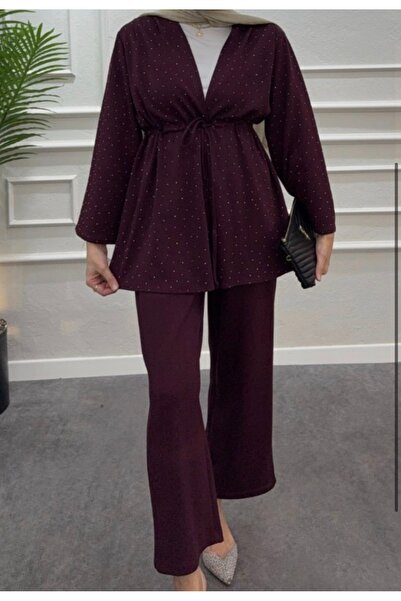 ERVA TAŞ DETAYLI KİMONO TAKIM