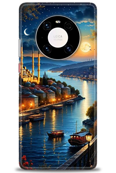 Rulet Aksesuar غطاء متوافق مع هاتف هواوي ميت 40 برو HD مطبوع - غطاء سيليكون ب...