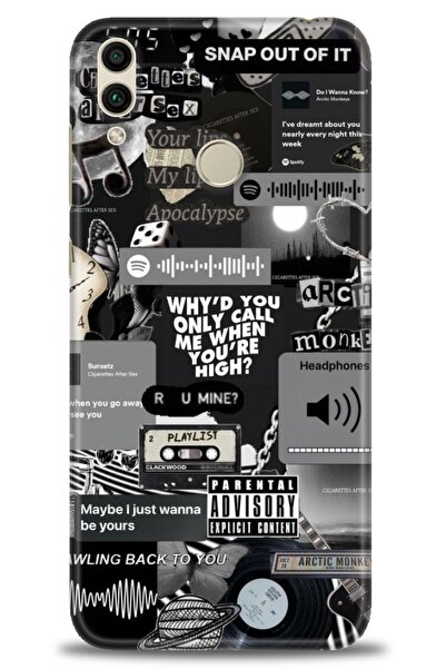 Rulet Aksesuar غطاء متوافق مع هاتف هواوي هونر 8C HD مطبوع - غطاء سيليكون مصمم...