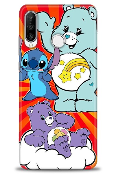 Rulet Aksesuar غطاء متوافق مع هاتف هواوي P30 لايت HD مطبوع - غطاء سيليكون بتص...