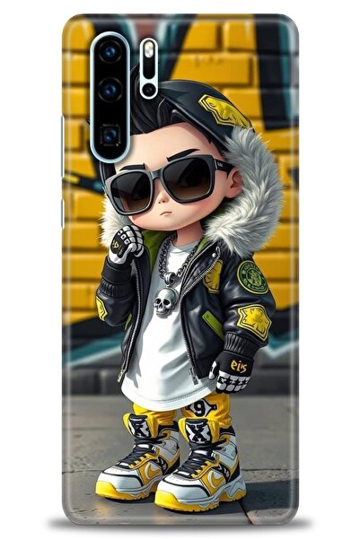 Rulet Aksesuar غطاء متوافق مع هاتف هواوي P30 Pro HD مطبوع - غطاء سيليكون بتصم...