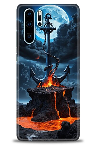 Rulet Aksesuar غطاء متوافق مع هاتف هواوي P30 Pro HD مطبوع - غطاء سيليكون بتصم...