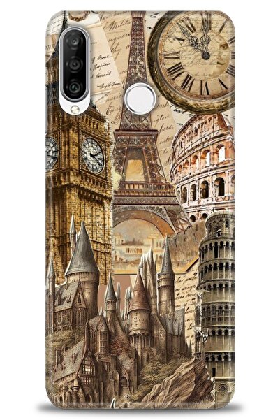 Rulet Aksesuar غطاء متوافق مع هاتف هواوي P30 لايت HD مطبوع - غطاء سيليكون مصم...