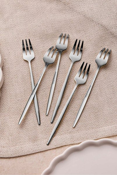 Perotti Common Platinum Stainless Steel 6-Piece Cocktail Fork Set