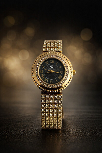 G Sport POLO ساعة يد أنيقة مع تفاصيل الأرقام الرومانية المرصعة بالأحجار