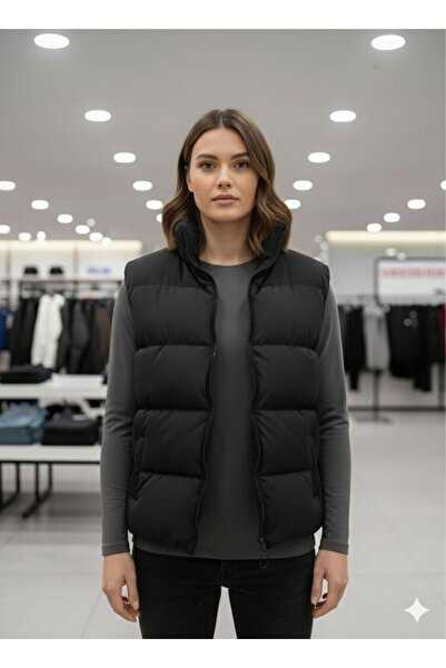 CAST COLLECTİON Unisex Black Fiber Filling Inflatable Vest