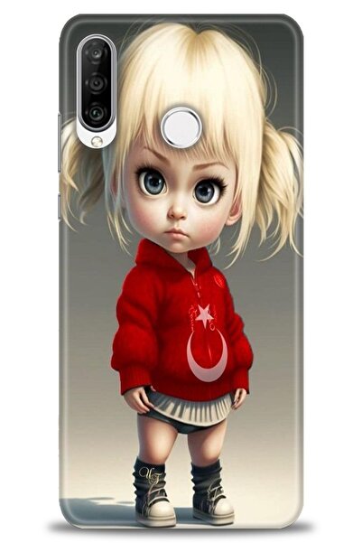 Rulet Aksesuar غطاء متوافق مع هاتف هواوي P30 لايت HD مطبوع - غطاء سيليكون بتص...