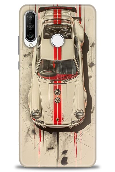 Rulet Aksesuar غطاء متوافق مع هاتف هواوي P30 لايت HD مطبوع - غطاء سيليكون بتص...