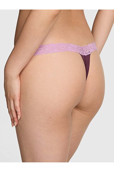 PİNK Dantel Detaylı Pamuklu Tanga