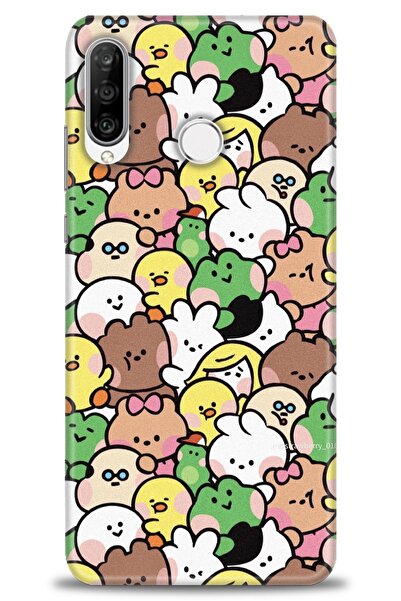 Rulet Aksesuar غطاء متوافق مع هاتف هواوي P30 لايت HD مطبوع - غطاء سيليكون بتص...