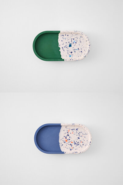 Arteo Handmade Oval Terrazzo Dekoratif Tepsi