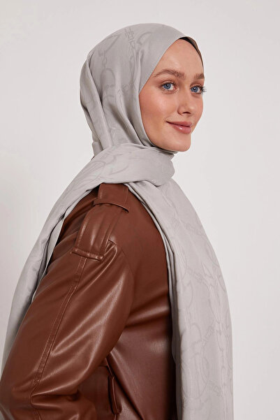 LuvenSara Lyocell Nai̇a Jacquard Shawl - Cloud Gray