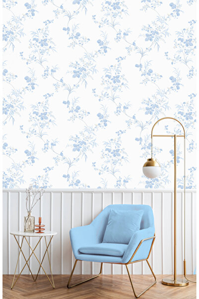 Golden DUVAR KAĞIDI-BORDÜR Çiçek Desen Nonwoven Silinebilir 5.2m² Dekoratif D...