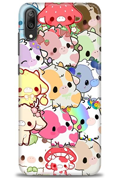 Rulet Aksesuar غطاء متوافق مع هاتف هواوي Y7 برايم 2019 HD مطبوع - غطاء سيليكو...