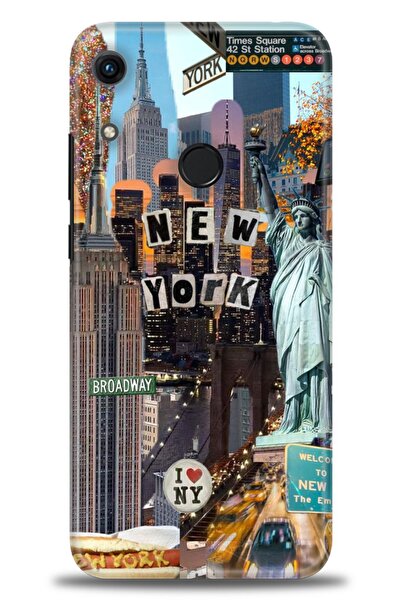 Rulet Aksesuar غطاء متوافق مع هاتف هواوي هونر 8A HD مطبوع - غطاء سيليكون بتصم...