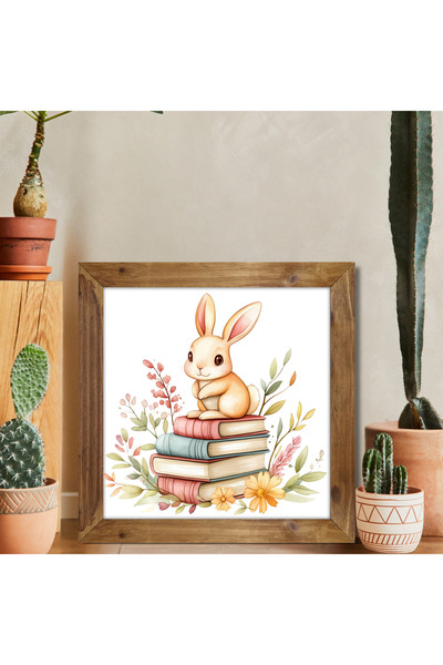 woodhomeworks One Piece Real Wood Framed Decor Pictură pătrată