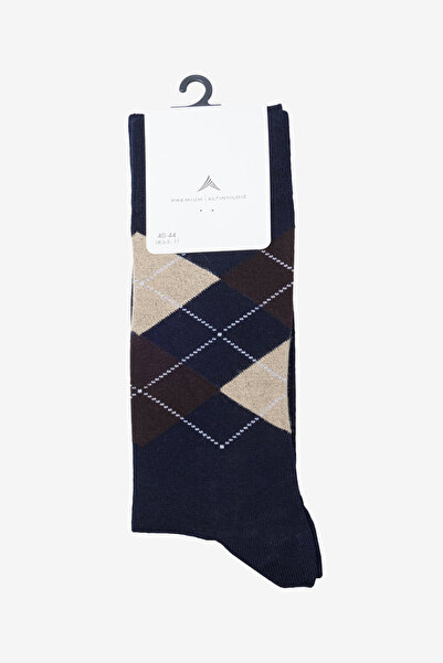ALTINYILDIZ CLASSICS Men's Navy Blue Soft Textured Patterned Single Socks