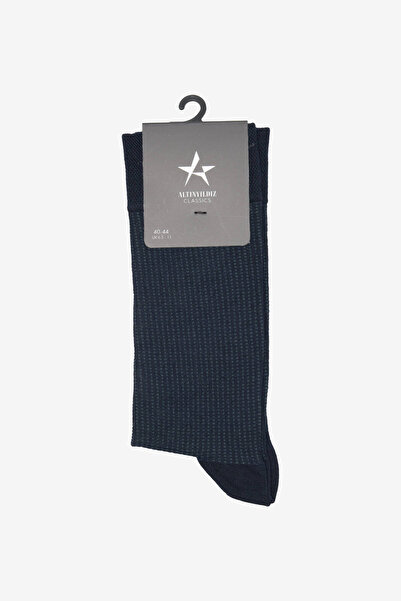 ALTINYILDIZ CLASSICS Men's Navy Blue Patterned Single Socks