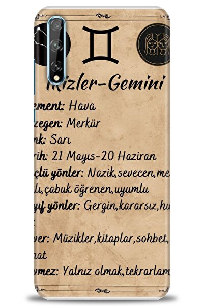 Rulet Aksesuar حافظة متوافقة مع هاتف هواوي Y8P HD مطبوع + واقي شاشة سيراميك غ...