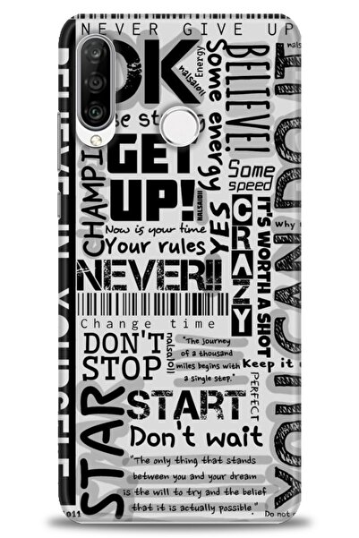 Rulet Aksesuar غطاء متوافق مع هاتف هواوي P30 لايت HD مطبوع - غطاء سيليكون بتص...