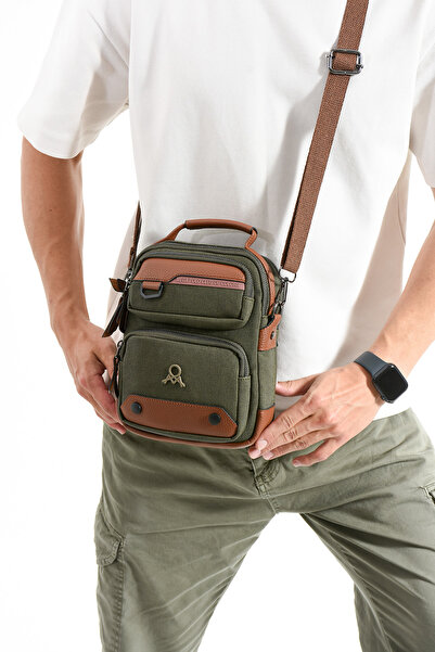 PASSTELL Canvas Fabric Men's Shoulder Bag