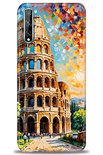 Rulet Aksesuar غطاء متوافق مع هاتف هواوي P Smart S HD مطبوع - غطاء سيليكون مص...