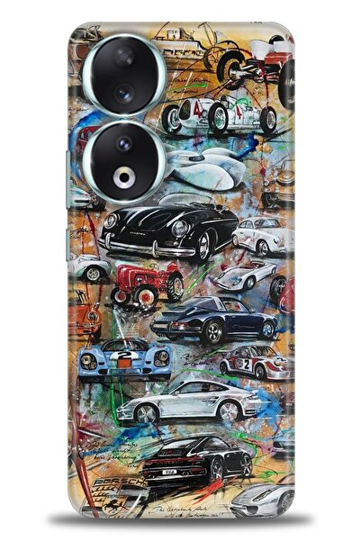 Rulet Aksesuar غطاء متوافق مع هاتف هواوي هونر 90 HD مطبوع + واقي شاشة سيراميك...