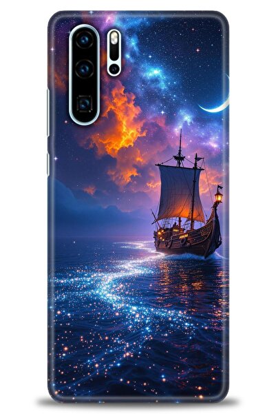 Rulet Aksesuar غطاء متوافق مع هاتف هواوي P30 Pro HD مطبوع - غطاء سيليكون بتصم...