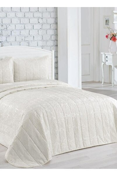 Bella Home İpeksoft Double Bedspread Set - 240X260 cm - Bone with Original Bag