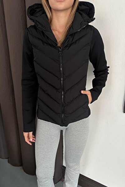 Mine Tan Butik Inflatable technical women's coat & jacket - black