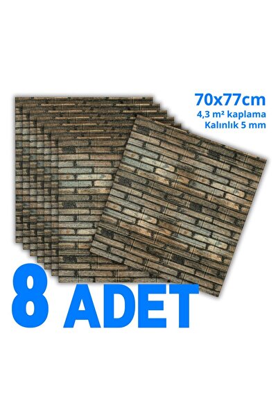 HORECA MARKET 3D Kendinden Yapışkanlı Duvar Kağıdı Strafor Köpük 70x77 Cm 8 A...