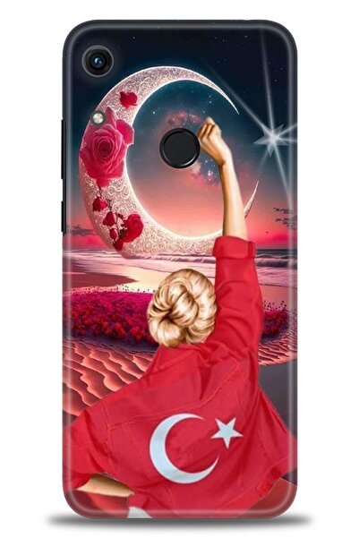 Rulet Aksesuar غطاء متوافق مع هاتف هواوي هونر 8A HD مطبوع - غطاء سيليكون مصمم...