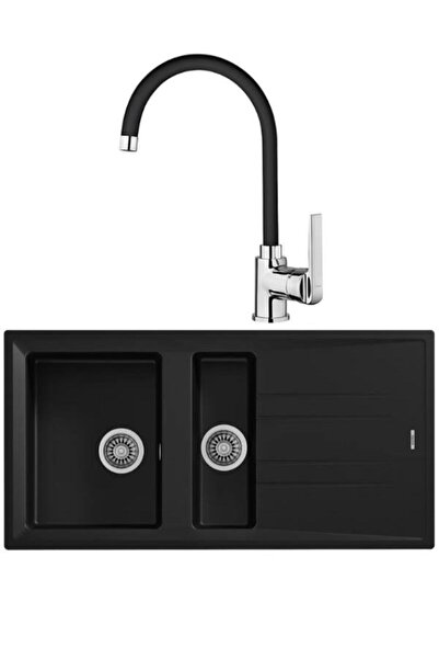 Teka Stone 60 B-TG Siyah Granit Eviye + IN 995 FN Siyah Kuğu Mutfak Bataryası...