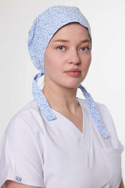 Owlet Medikal Beyaz Çiçekler Cerrahi Tesettür Bone