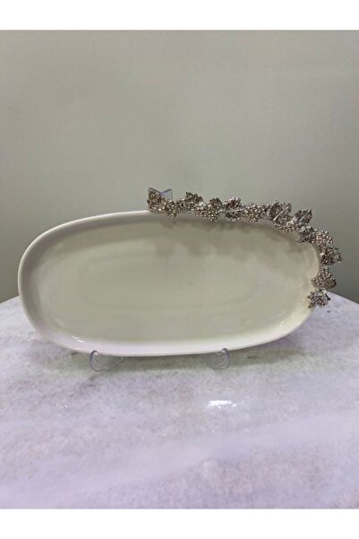 MİMSEGÜN DEKOR Small Salad Plate with Grape Figure Silver