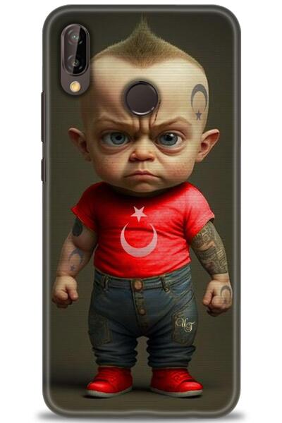 Rulet Aksesuar حافظة متوافقة مع هاتف هواوي P20 لايت HD مطبوع + واقي شاشة سيرا...