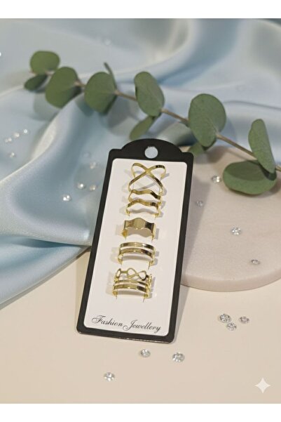 Shiklik مجموعة من 5 خواتم نسائية ذهبية اللون قابلة للتعديل بأشكال هندسية