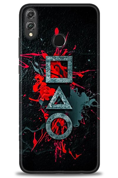 Rulet Aksesuar غطاء متوافق مع هاتف هواوي هونر 8X HD مطبوع - غطاء سيليكون مصمم...