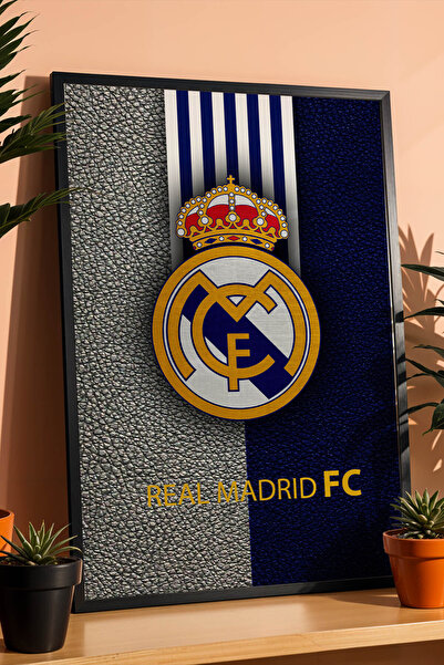 e2nova Real Madrid Logolu Premium Tasarım Çerçeveli Tablo - Efsanevi Kralları...