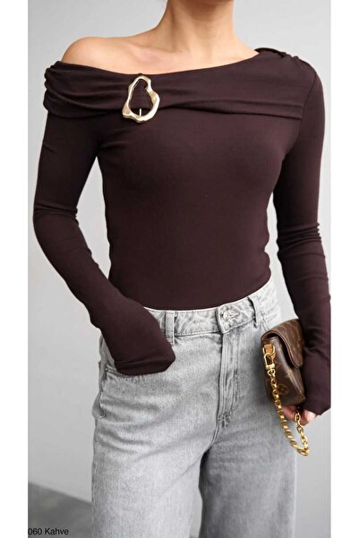 NÜANS MODA بلوزة تيكوموزو ذات مشبك مفتوح