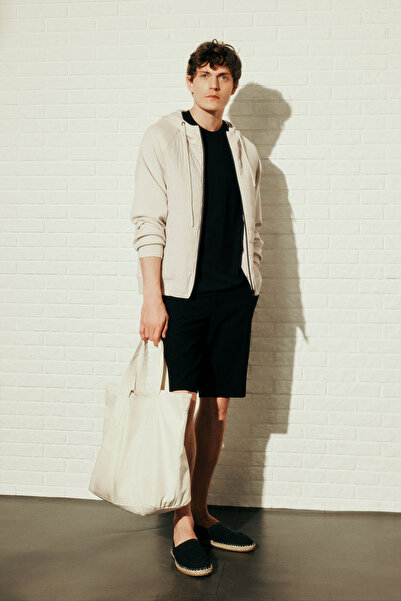 ALTINYILDIZ CLASSICS Men's Beige Standard Fit Regular Cut Padded Coat with Hooded Side Pockets