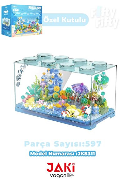 Vagonlife Jaki Maker Pop Series Aquarium 597 Pieces Toy Building Set -Ffjk8311