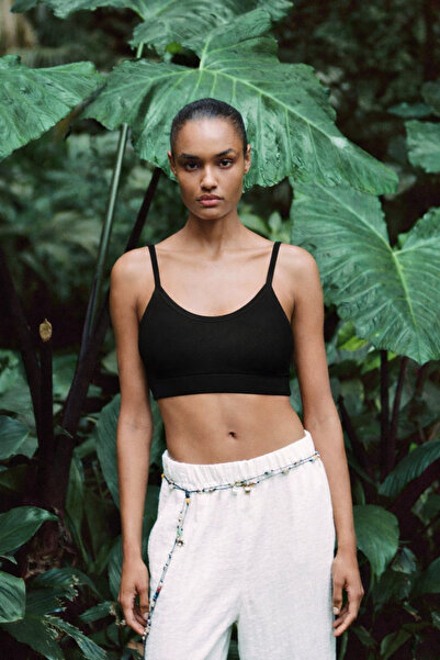 HAKKE Fitilli İp Askılı Göğüs Destekli Crop ATLET