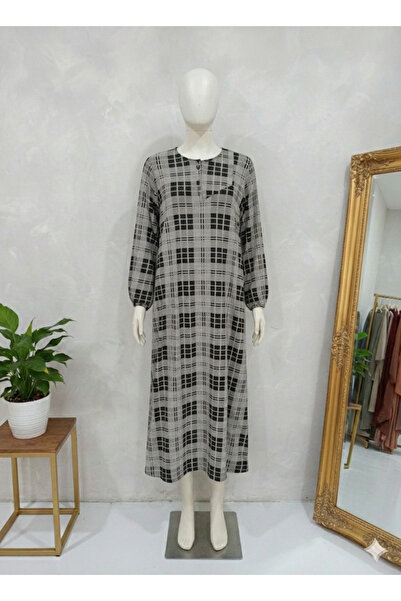 fariza tekstil Lizzy kışlık kumaş parça robalı tesettür elbise