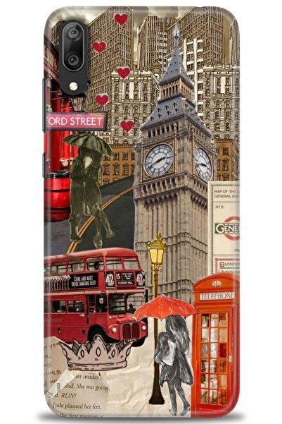 Rulet Aksesuar غطاء متوافق مع هاتف هواوي Y7 برايم 2019 HD مطبوع - غطاء سيليكو...