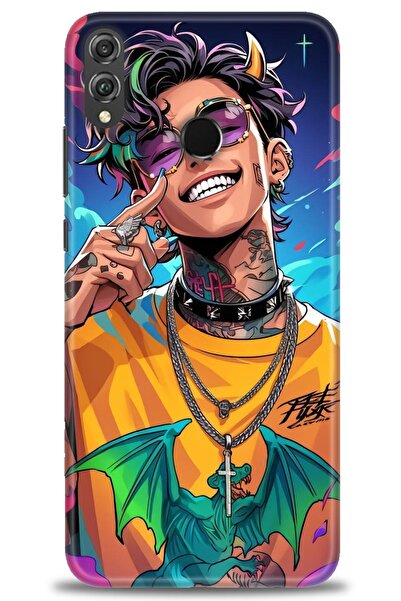 Rulet Aksesuar غطاء متوافق مع هاتف هواوي هونر 8X HD مطبوع - غطاء سيليكون مصمم...