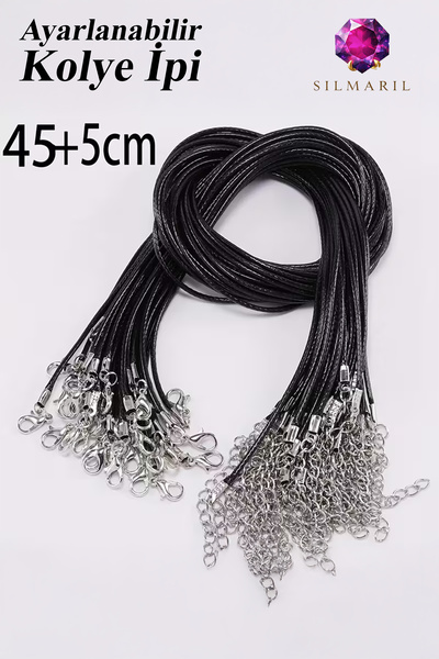 Silmaril Store Yedek Kolye Kordonu PU Deri Papağan Klipsli Takı Yapımı Malzemesi - Uç Takmaya Uygun Ayarlanabilir